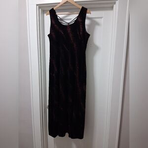 Vintage Y2K 90s Another Thyme Witchy Whimsigoth Velvet Sparkles Maxi Dress 16